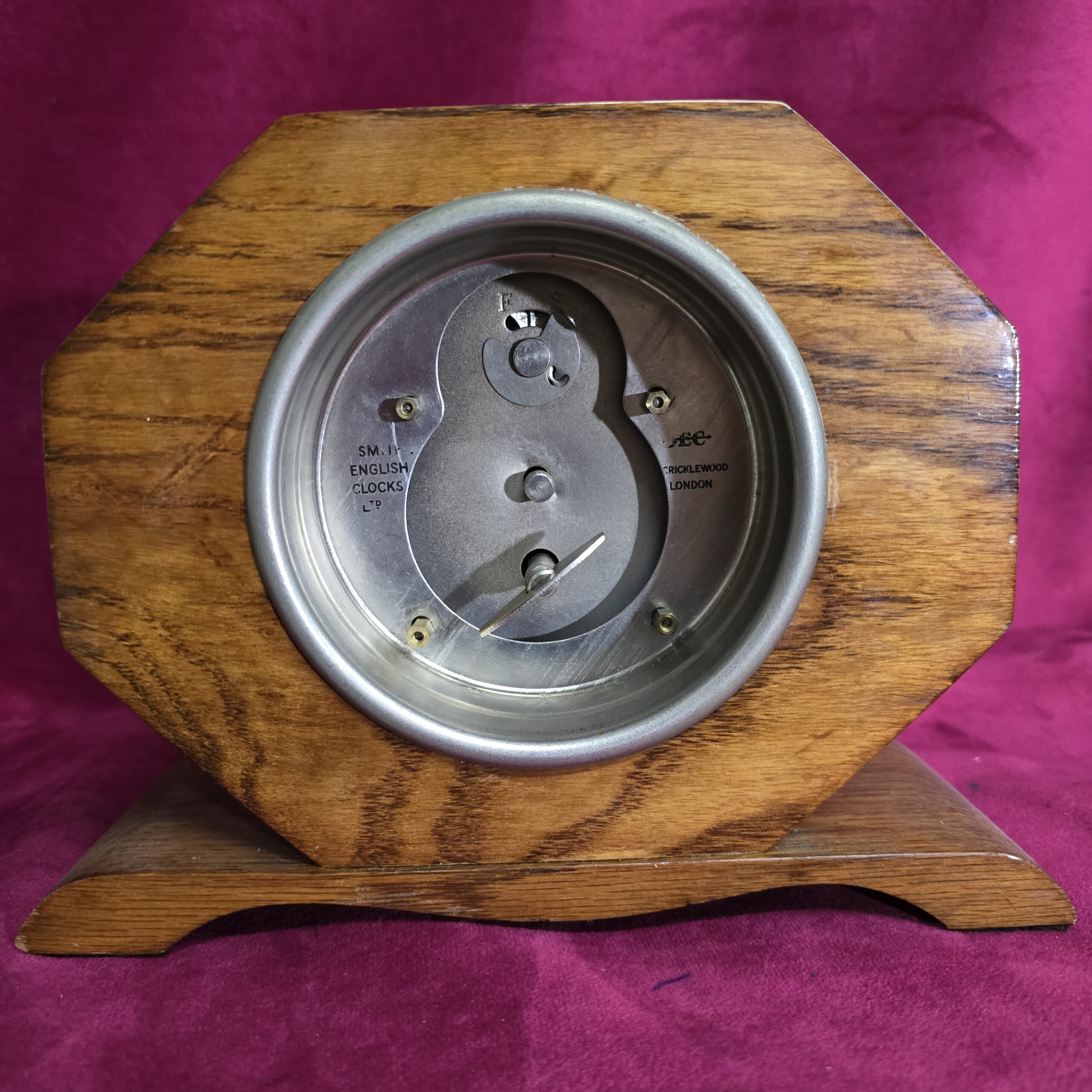 ART DECO AHŞAP KASA KURMALI ŞÖMİNE SAATİ - Görsel 2
