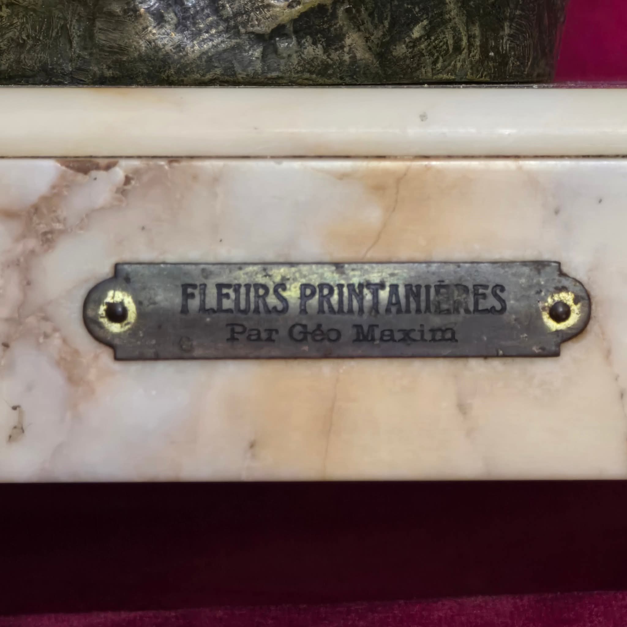 1890 FLEURS PRINTANIERES "Geo Maxim"ŞÖMİNE SAATİ - Görsel 4