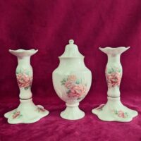 Magpie Fine Bone China Porselen şamdan ve kapaklı şekerlik/kavanoz takımı