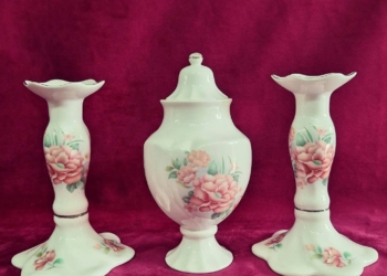 Magpie Fine Bone China Porselen şamdan ve kapaklı şekerlik/kavanoz takımı
